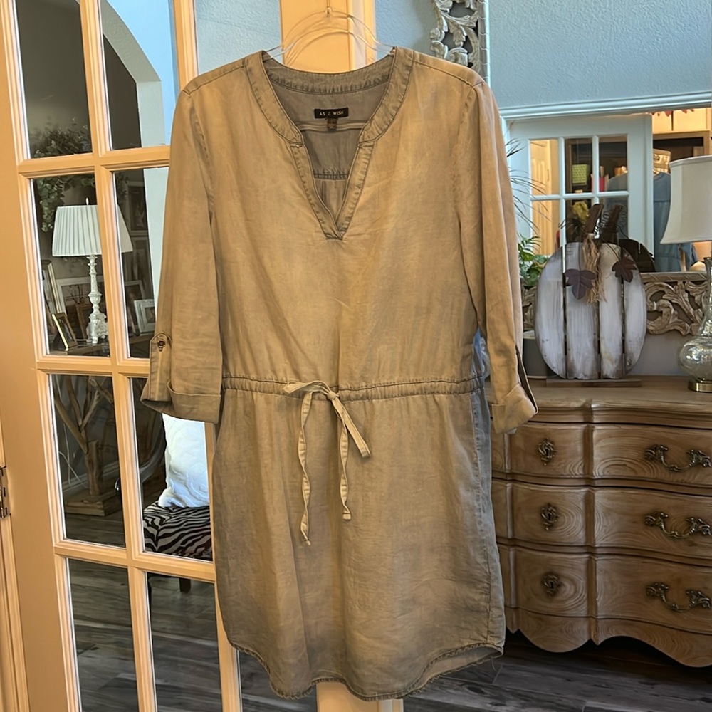 Chambray Shirt Dress Size L